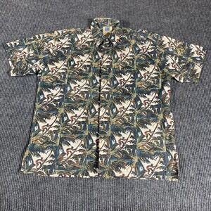 VTG Kahala‎ Shirt Mens Large Green Button Up Short Sleeve Hawaiian USA Camp 90s
